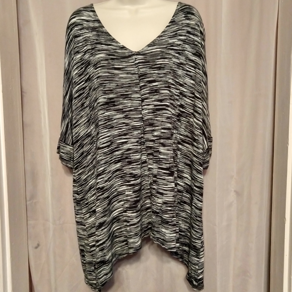 Cynthia Rowley Short Sleeve Tunic Top Hi-Lo Hem